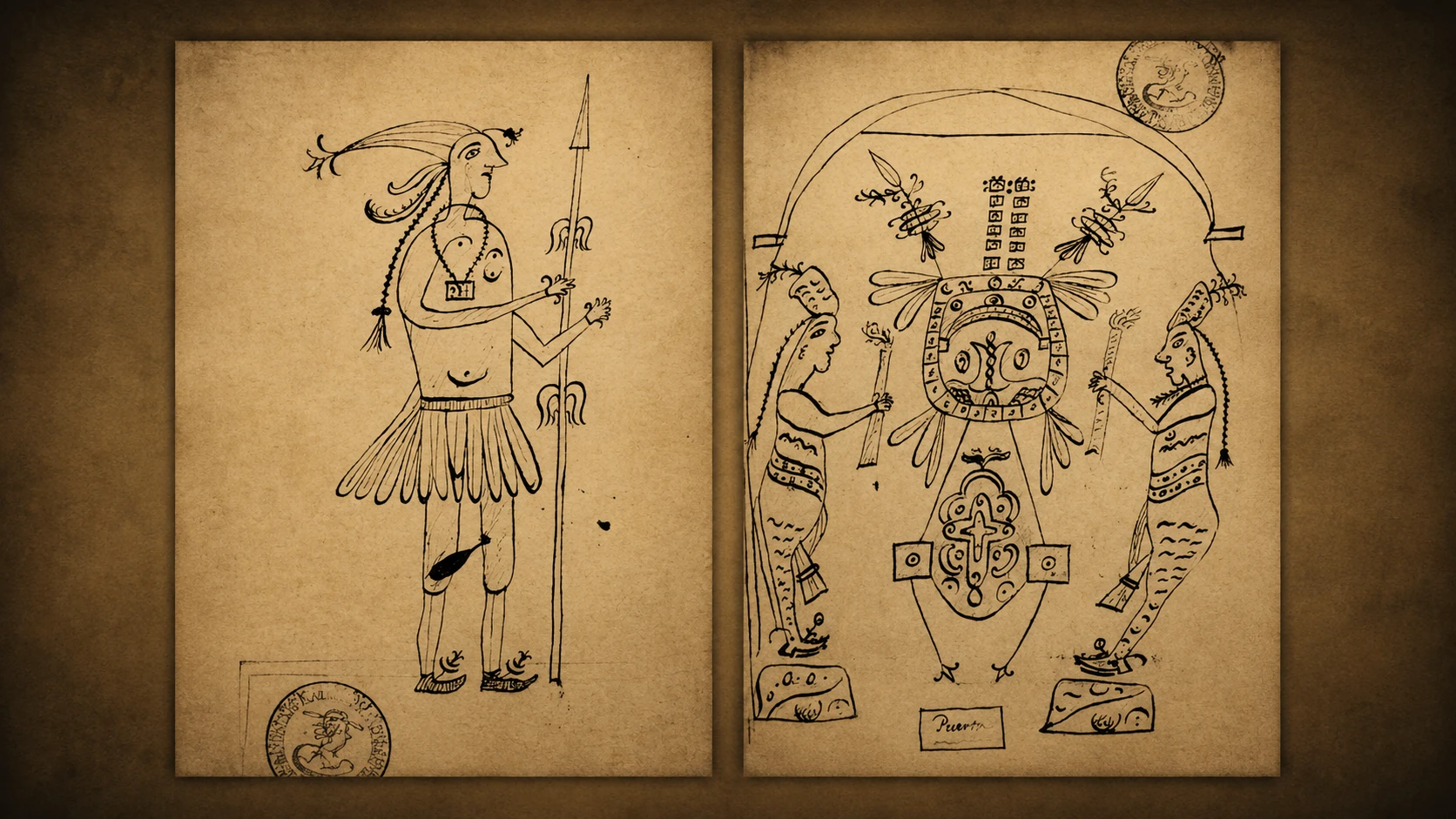 Ceremonial drawings and figure studies