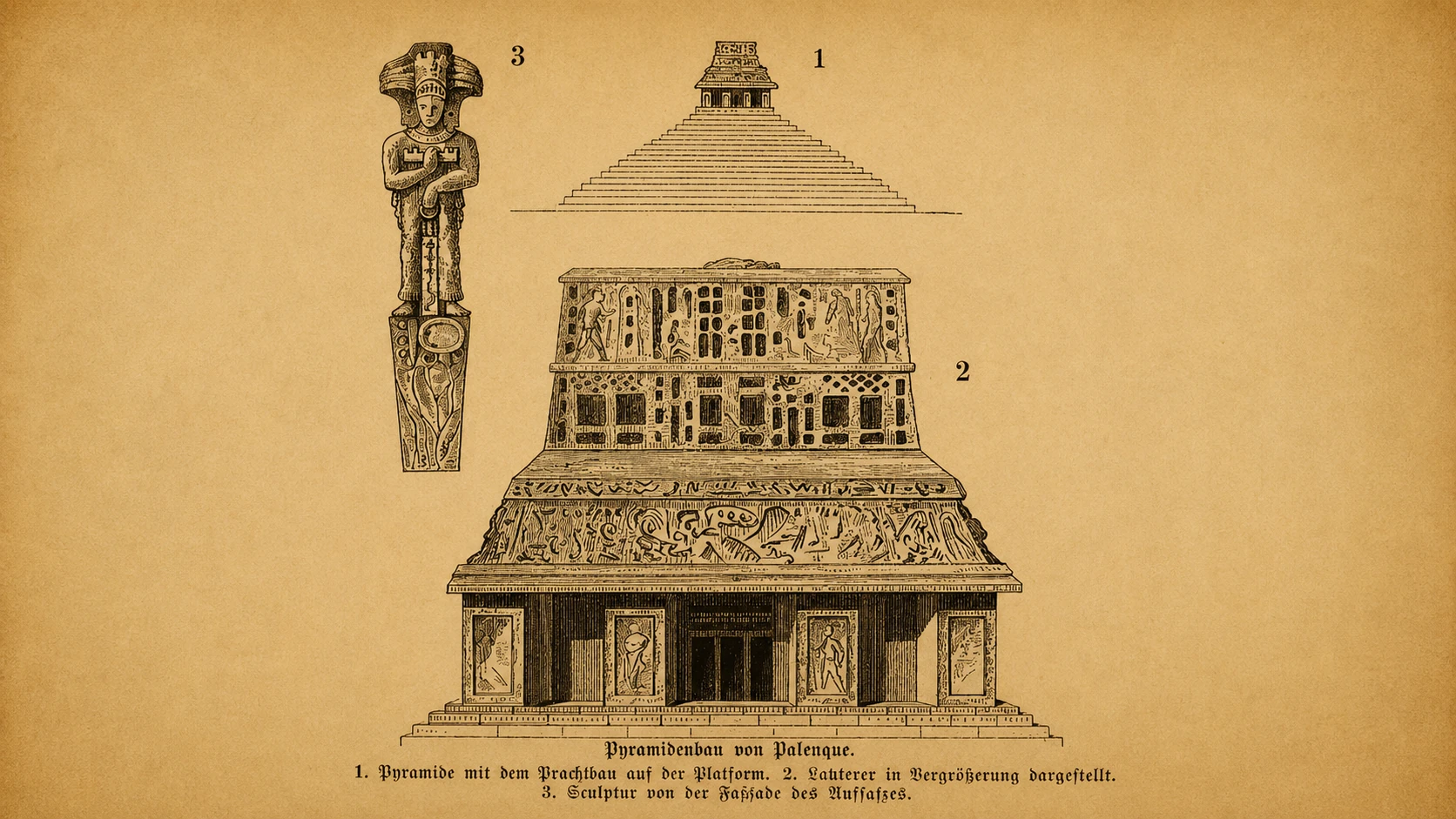Construction of Palenque Pyramids, Catherwood