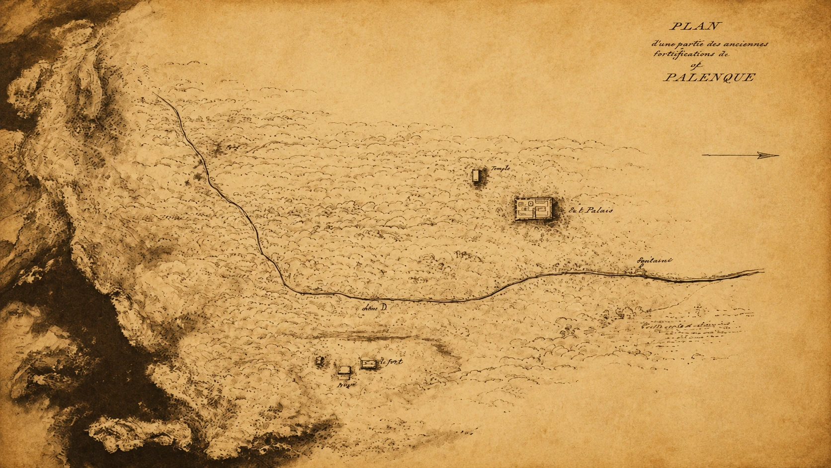 Site Plan of Palenque by Caddy