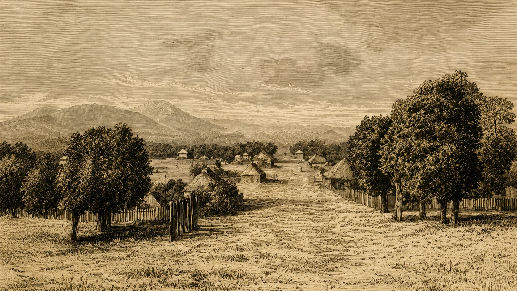 Pueblo de Palenque, dibujado y fotografiado por Charnay