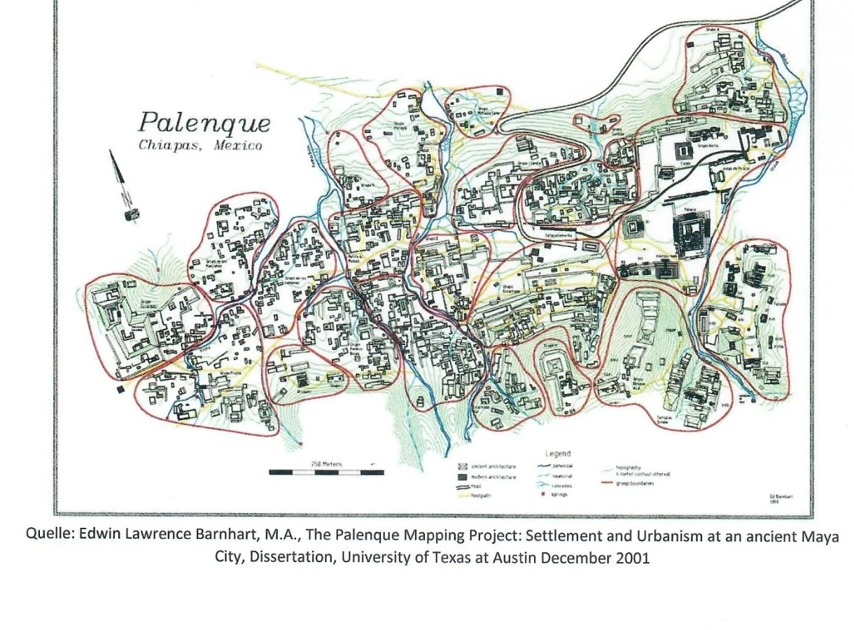 Source: Edwin Lawrence Barnhart, M.A., The Palenque Mapping Project: Settlement and Urbanism at an Ancient Maya City, Dissertation, University of Texas at Austin, December 2001