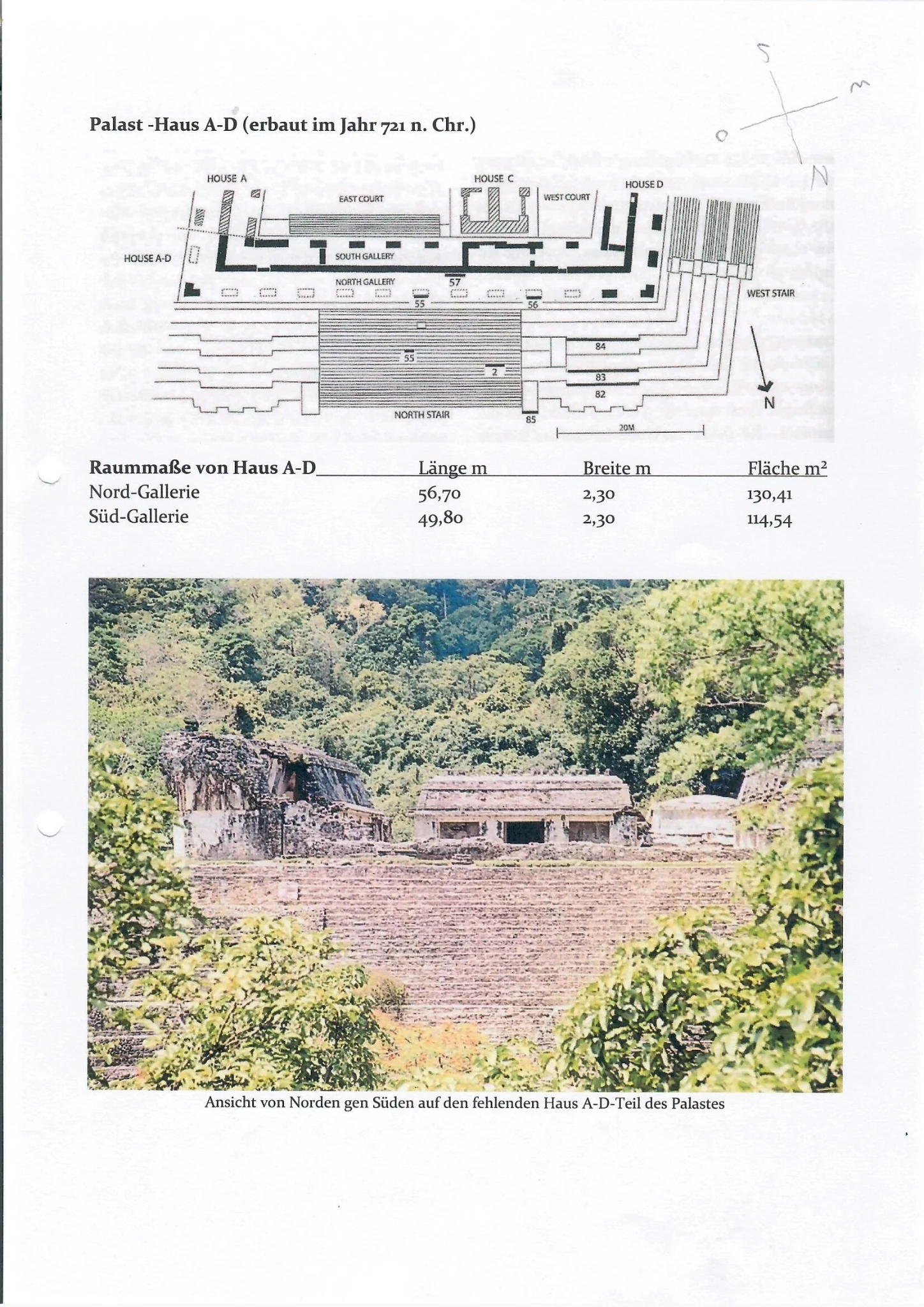 View from north to south toward the missing House A–D section of the Palace